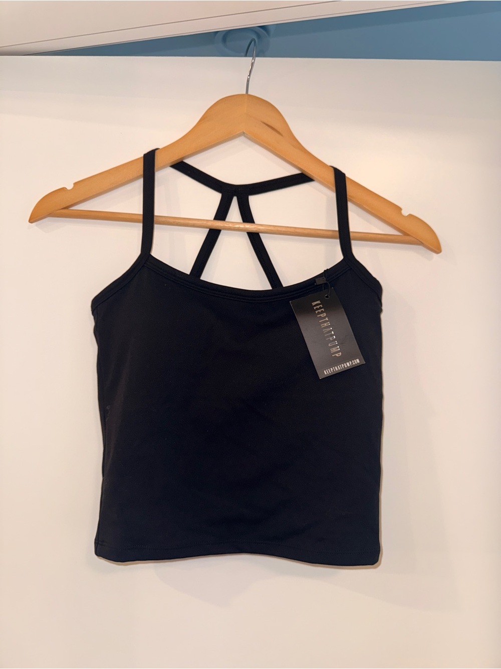 Women's Black Strappy Back Camisole Tank Top